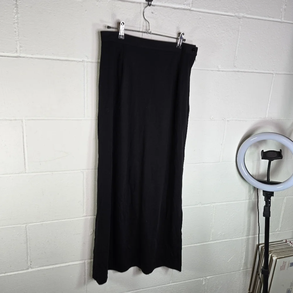 Vtg 70s 80s Jay Peters black midi skirt made usa